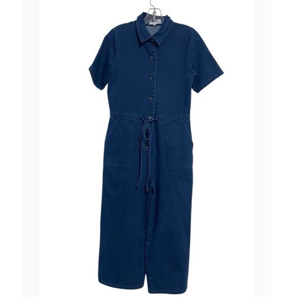 Piper and Scoot denim jumpsuit wide leg sz l - Picture 1 of 4